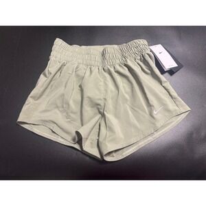 Nike One NEW Women's‎ Dri-FIT Mid-Rise 3" Brief-Lined Shorts Green XS